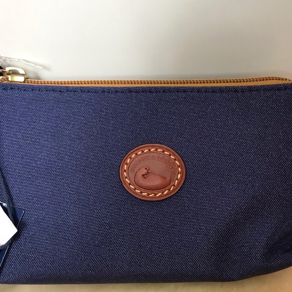 Dooney & Bourke Zipper Cosmetic Pouch Navy Blue - Picture 3 of 8